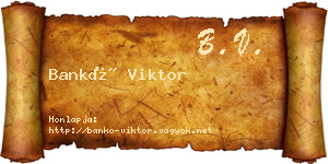 Bankó Viktor névjegykártya