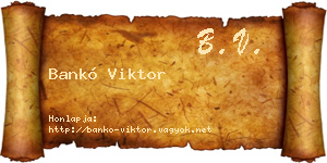 Bankó Viktor névjegykártya